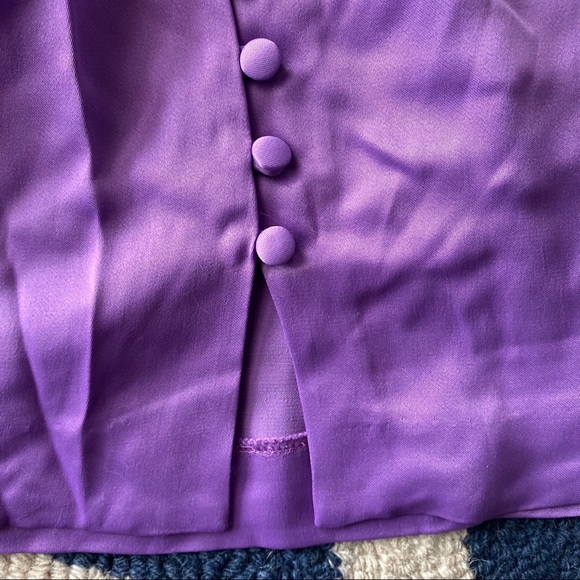 💜 ZARA PURPLE SATIN LONG SLEEVE BUTTON MINI DRESS! - Picture 8 of 16